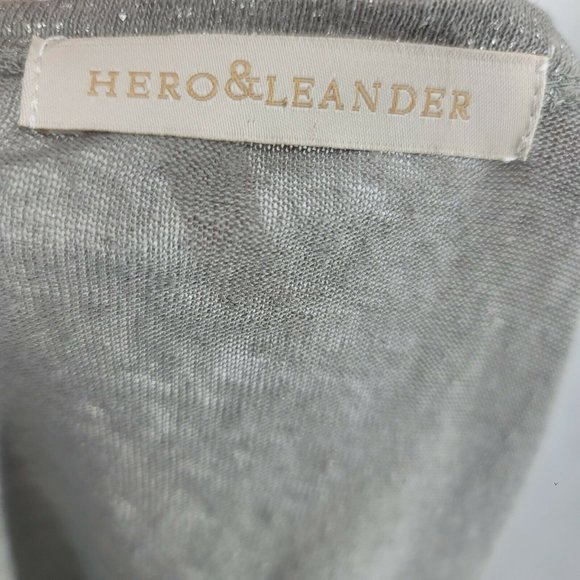 Hero & Leander Linen Open Front Cardigan Gray XL - Picture 6 of 7